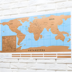 Mapa świata Zdrapka plakat dla podróżników tuba - 3