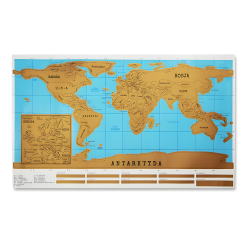 Mapa świata Zdrapka plakat dla podróżników tuba