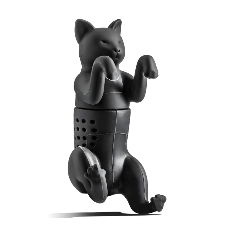 Zaparzacz Sitko do herbaty Kotek Kot z uchwytem czarny - 2