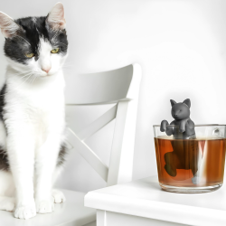 Zaparzacz Sitko do herbaty Kotek Kot z uchwytem czarny - 6