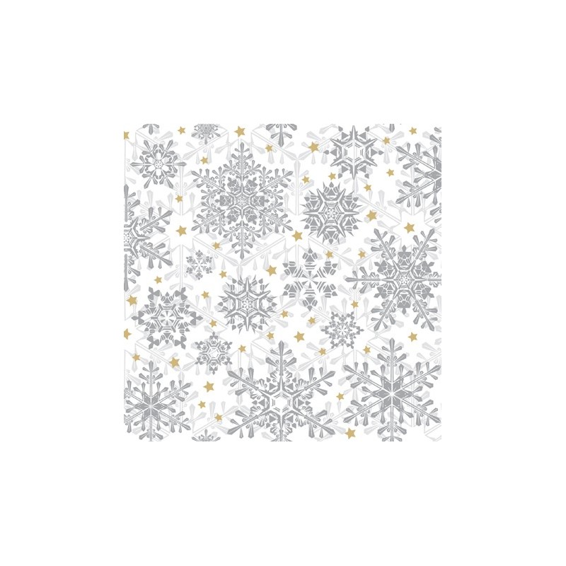Serwetka Gloving Stars srebrna 33x33cm 20 szt. - 1