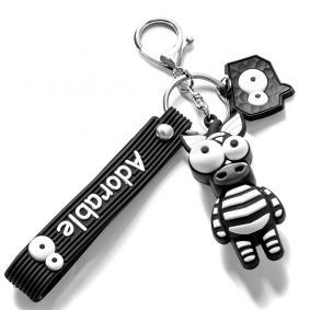 Brelok breloczek do kluczy 3D Zebra śmieszna czarno-biała - 1