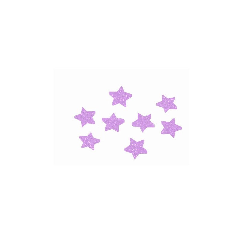 Gwiazdki brokatowe fioletowe 4cm 24 szt - 1