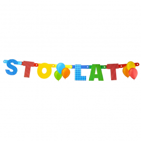 Girlanda urodzinowa baner kolorowa STO LAT 150cm - 1