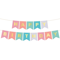 Girlanda baner urodzinowy Happy Birthday kolorowy 200cm