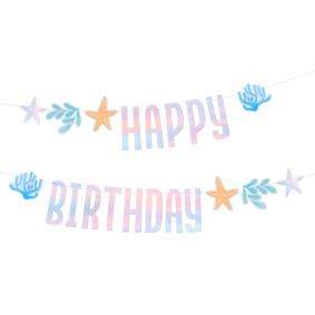 Baner urodzinowy Happy Birthday Syrenka Ocean 240cm - 1