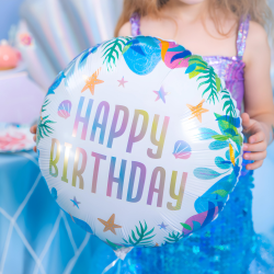 Balon foliowy Happy Birthday Syrenka Ocean 45cm - 3