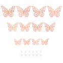 Ozdobne Motylki koronkowe różowo złote rosegold 12szt - 3