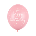 Balony lateksowe urodzinowe pudrowy róż korona 50szt - 2