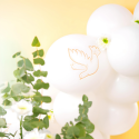 Zestaw balonów lateksowe komunijne białe złoty gołąb 100szt - 4