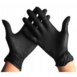 Rękawice Rękawiczki CZARNE nitrylowe M mocne x100 - 6