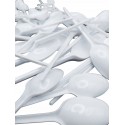 Łyżeczki małe białe ekonomiczne plastikowe wielorazowe 100szt jednorazowe - 4