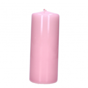 Świeca świeczka klubowa pudrowy róż lakierowana 15cm - 1