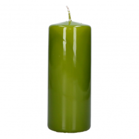 Świeca świeczka klubowa zielona oliwkowa lakierowana 15cm - 1
