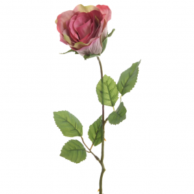 Róża sztuczna gałązka jasny róż do bukietów wazonu dekoracyjna 45cm - 1