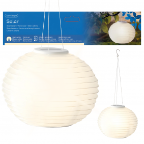 LAMPION lampa latarnia kula SOLARNY biały LEDowy wiszący ciepły biały 30cm - 1