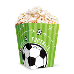 Pudełko papierowe na popcorn przekąski Piłka Nożna Football 13cm 6szt - 2