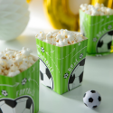 Pudełko papierowe na popcorn przekąski Piłka Nożna Football 13cm 6szt - 4