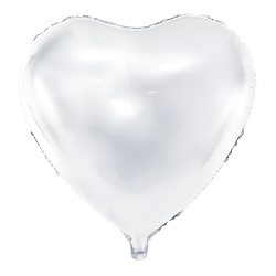 Balon foliowy w kształcie serca matowy biały na Wesele 45cm - 1