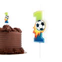 Świeczka urodzinowa na tort Football Piłka Nożna Piłkarz ogień cyfra 1 - 1