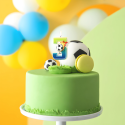 Świeczka urodzinowa na tort Football Piłka Nożna Piłkarz ogień cyfra 3 - 4