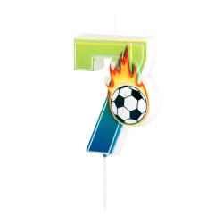 Świeczka urodzinowa na tort Football Piłka Nożna Piłkarz ogień cyfra 7 - 2
