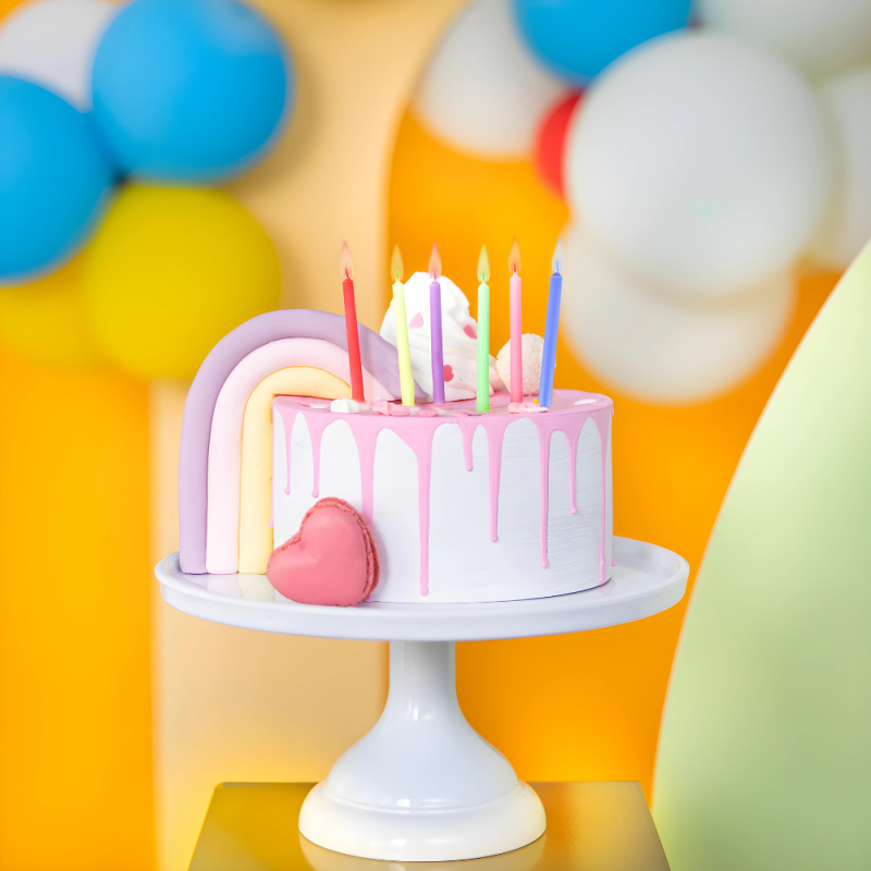 Świeczki urodzinowe z kolorowymi płomieniami na tort 6szt - 4