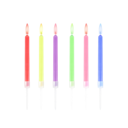 Świeczki urodzinowe z kolorowymi płomieniami na tort 6szt - 2