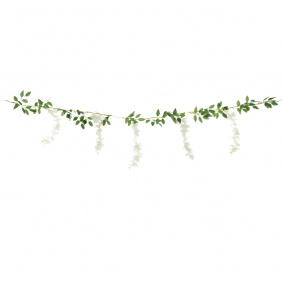 Girlanda z kwiatów glicynia wisteria sztuczna biało-zielona dekoracja 170m - 1