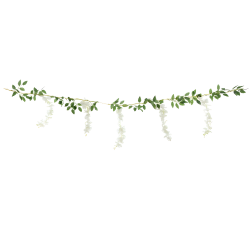 Girlanda z kwiatów glicynia wisteria sztuczna biało-zielona dekoracja 170m