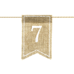 Dekoracyjne flagi z numerami do numeracji stołów jutowe 20szt - 2