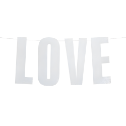 Baner girlanda srebrny brokatowy Love ozdoba na Ślub Wesele 55cm
