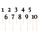 Toppery na drewnianym piku cyfry numery czarne do deserów 10szt - 2