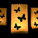 Lampiony papierowe torebka na świece białe Motylki na Wesele Ślub 10szt - 3