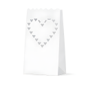 Lampiony papierowe torebka na świece białe serca na Wesele Ślub 10szt - 2