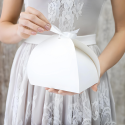 Pudełka kartoniki na ciasto białe weselne białe z kokardką na Ślub 10szt - 4