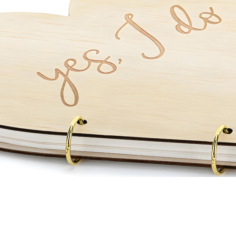 Drewniana Księga Gości weselnych w kształcie serca na Ślub Wesele 26cm - 4
