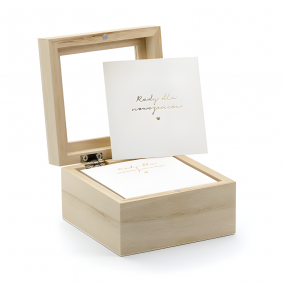 Pudełko drewniane na Rady dla Nowożeńców na Ślub Wesele 10cm - 1