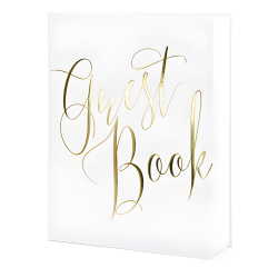 Księga Gości weselnych biała złoty napis na Ślub Wesele 25cm