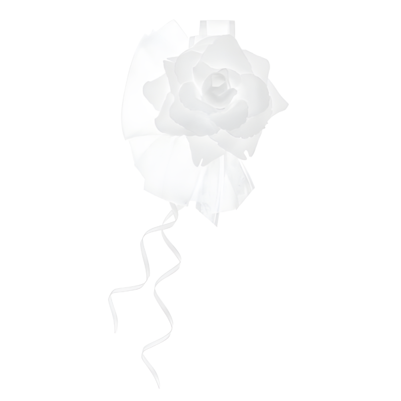 Bukieciki tiulowe z różyczką białe dekoracyjne na Ślub Wesele 14cm 4szt - 2