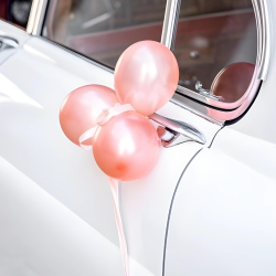 Zestaw dekoracyjny do samochodu różowe złoto serca na Ślub Wesele - 4