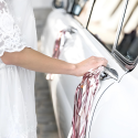 Zestaw dekoracyjny do samochodu biały różowo-złoty na Ślub Wesele - 5