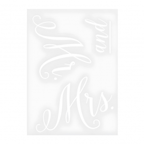 Naklejki weselne na samochód białe Mr and Mrs na Ślub Wesele 31cm - 1