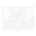 Naklejka weselna biała na samochód Just Married na Ślub Wesele 45cm - 1