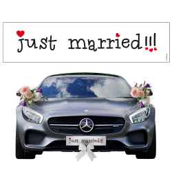 Tablica rejestracyjna do auta biała Ślubna Weselna serca Just Married!!!