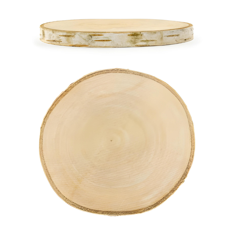 Podstawki na obrączki drewniane drewno okrągłe Boho 2szt 12cm - 3