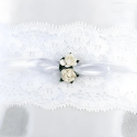 Poduszka podstawka na obrączki biała róże koronka na Ślub Wesele 16cm - 3