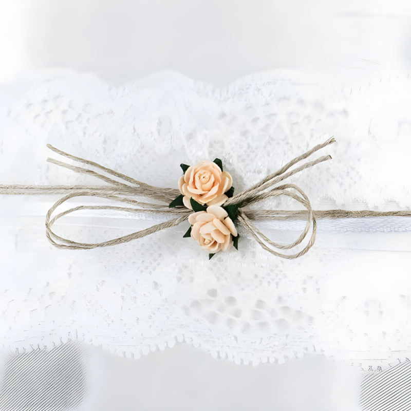 Poduszka podstawka na obrączki biała różowe róże koronka Ślub Wesele 16cm - 3