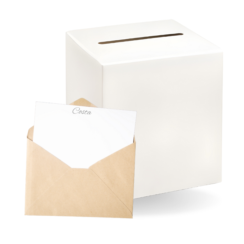 Pudełko pudełeczko na koperty beżowe kremowe na Ślub Wesele 24cm - 1