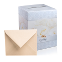 Pudełko pudełeczko na koperty srebrne róże ornamenty na Ślub Wesele 30cm - 1